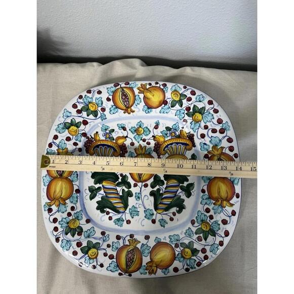 CORNUCOPIA Pomegranate Platter Wall Plate Made in Italy “ARTISTICA” - Picture 7 of 9
